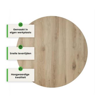 Houten salontafel - 4cm dik eiken - Rond, Huis en Inrichting, Verzenden, Nieuw