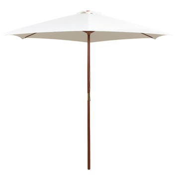 vidaXL Parasol 270x270 cm houten paal crèmewit, Verzenden, Nieuw, 2 tot 3 meter
