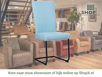 Leren eetkamerstoel Dry - Toledo Sky Blue (lichtblauw) -, Blauw, Nieuw, Leer, Ophalen of Verzenden