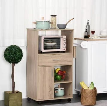 Keukentrolley met Kast, Lade en Magnetronplank – 108 cm, Huis en Inrichting, Verzenden, Nieuw