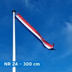 NR 24: Nederlandse wimpel 300 cm marineblauw met stokje., Nieuw