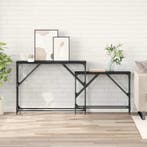 vidaXL Wandtafel 2 pcs Zwart Eiken 100 x 28 x 75 cm Bewerkt, Verzenden, Nieuw, Hout, 60 cm of meer