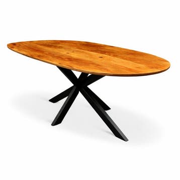 Eettafel Eva Organisch 220x100cm Mango Honey brown, Ophalen of Verzenden, Nieuw