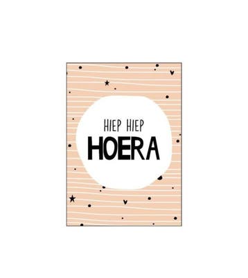 1x Mini kaartje Hiep Hiep Hoera A7 (Cadeaukaarten A7), Ophalen of Verzenden, Nieuw
