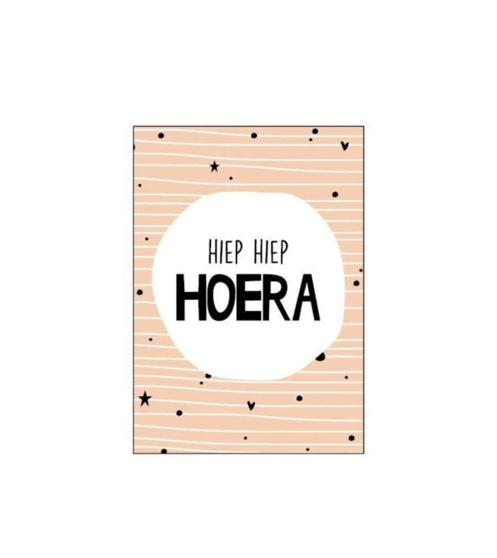 1x Mini kaartje Hiep Hiep Hoera A7 (Cadeaukaarten A7), Diversen, Wenskaarten, Nieuw, Ophalen of Verzenden