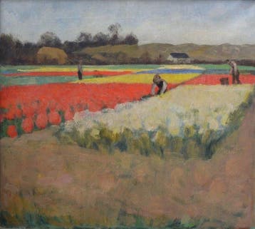 J.A. Hesterman (1877-1955) - Tulpenvelden in de Bollenstreek, Antiek en Kunst