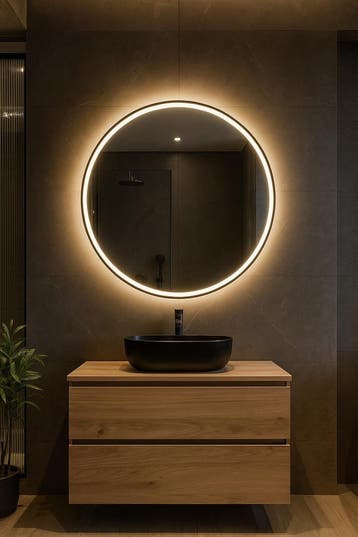 Massief Houten Wastafelmeubels met Softclose Laden & Keramis, Nieuw, Wastafelkast