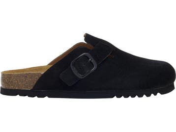Scholl FAE NEW - Clogs - Suède - Zwart - Maat 38, Verzenden, Zo goed als nieuw
