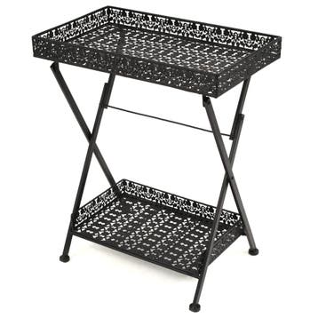 vidaXL Theetafel vintage stijl inklapbaar 58x35x72 cm metaal, Verzenden, Nieuw, 60 cm of meer