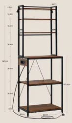 Keukenrek met Stopcontact en 6 Planken – 60×39,5×167 cm, Verzenden, Nieuw