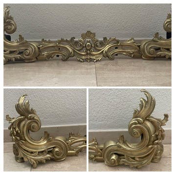 Openhaard accessoire (3) - Brons - Andirons & fender 120 cm