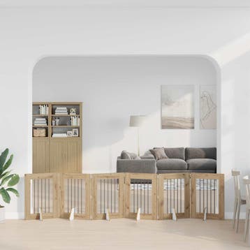 vidaXL Opvouwbaar hondenhek met standaards 6 st Artisanaal, Dieren en Toebehoren, Verzenden, Nieuw