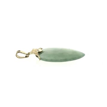 Gouden hanger met Jade (Hanger of bedel), Ophalen of Verzenden, Gebruikt, Goud, Overige merken