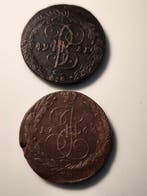 Rusland. Catherine II. 5 Kopeks 2x 1764/1766 (Zonder, Postzegels en Munten