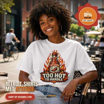 Too Hot To Handle Retro T-shirt - Hot Sauce Grafische Tee, Kleding | Dames, Overige kleuren, Verzenden, Nieuw, DsignrS
