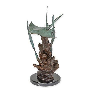 sculptuur, Large Bronze Sculpture of a Stingray Swimming in, Antiek en Kunst