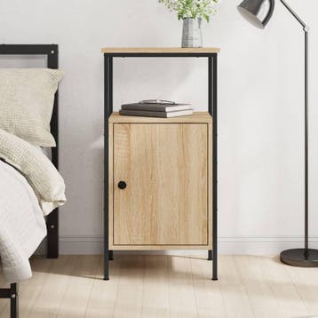 vidaXL Nachtkastje 41x31x80 cm bewerkt hout sonoma, Minder dan 45 cm, Verzenden, Nieuw, 70 cm of meer