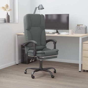 vidaXL Massage Relaxfauteuil voor op kantoor donkergrijs, Verzenden, Nieuw