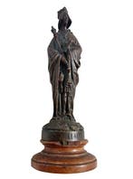 Auger - Beeldje, Sint adelaide - 17 cm - Brons, Hout - 1900, Antiek en Kunst