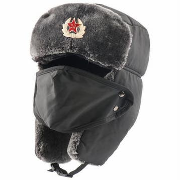 Russische Muts Met Mond Bescherming Zwart, Verzenden, Nieuw