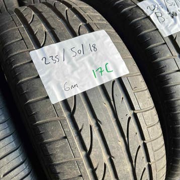 2 x Bridgestone Dueler HP Sport 235-50-18 Zomerbanden 6mm, 18 inch, Gebruikt, Ophalen of Verzenden, 235 mm