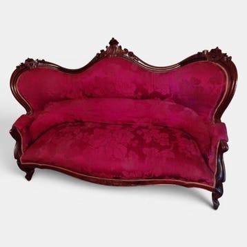 Sofa - Hout, Damast - Bank met damaststof