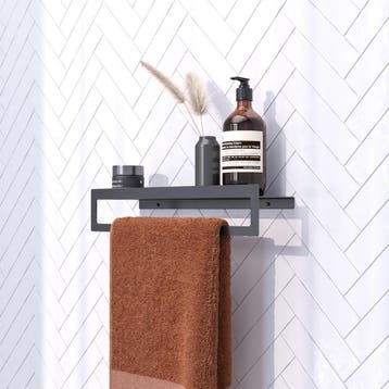 Brauer Handdoekrek - met Planchet - Gunmetal Geborsteld Pvd, Huis en Inrichting, Badkamer | Badtextiel en Accessoires, Ophalen of Verzenden