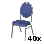 Stackchair Amsterdam | 40x | Blauw | Stalen Frame Luxus, Verzenden, Nieuw in verpakking