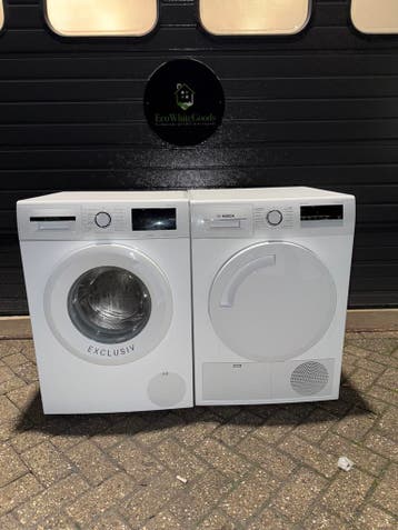 TOPSET! BOSCH 8KG WASMACHINE BOSCH 8KG WARMTEPOMPDROGER!, Energieklasse A of zuiniger, 1200 tot 1600 toeren, Minder dan 85 cm