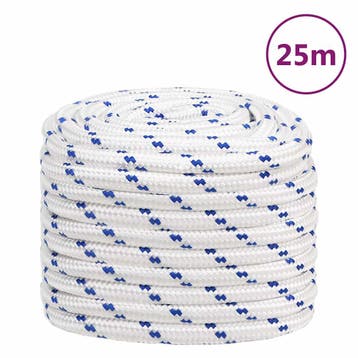 vidaXL Boot touw 20 mm 25 m polypropyleen wit, Verzenden, Nieuw