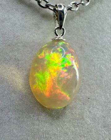 Opaal Sieraden - Hoogte: 21.5 mm - Breedte: 11 mm- 1.18 g -