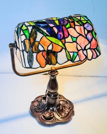 Lampe de notaire / banque - Lamp - Glas-in-lood, Nieuw