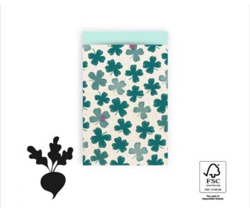25x Cadeauzakje Klavertje 4 12x19cm (Per 25 stuks), Ophalen of Verzenden, Nieuw, Cadeauzakje