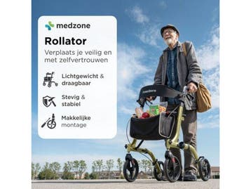 Medzone Fortis - Rollator - Lichtgewicht Opvouwbaar, Verzenden, Nieuw