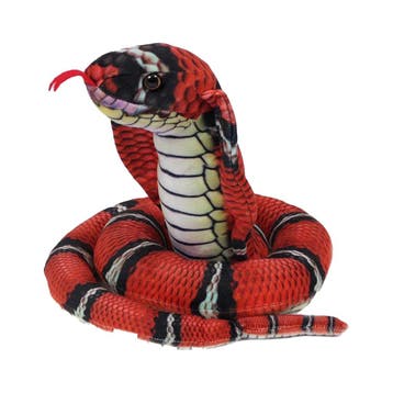 Cobra slang knuffel - pluche - rood - 120 cm, Verzenden, Nieuw