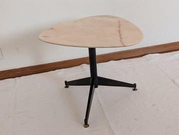 Salontafel - Marmer - Structuur van ijzer, verstelbare, Antiek en Kunst