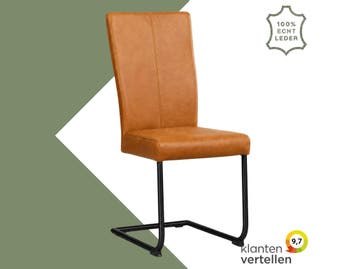 Leren eetkamerstoel Dry - Vintage Cognac (cognac) -, Bruin, Nieuw, Leer, Ophalen of Verzenden