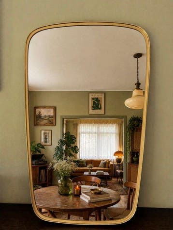 Wandspiegel - Messing - Vintage messing spiegel