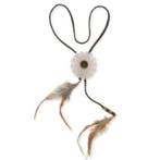 Hoofdband met wit bloem en veren, Verzenden, Nieuw