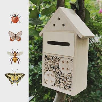 Houten Bijen- en Insectenhotel voor Tuin en Buiten - Natuurl