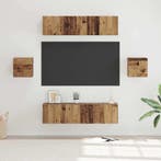 vidaXL Tv-meubelset Wandgemonteerd 6 pcs Oud Hout Bewerkt, Minder dan 50 cm, Verzenden, Nieuw, Minder dan 100 cm