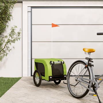 vidaXL Hondenfietstrailer oxford stof en ijzer groen en, Verzenden, Nieuw
