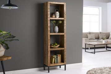 Stevige plank IRON CRAFT 176cm mangohouten boekenkast vier, Ophalen of Verzenden, Nieuw