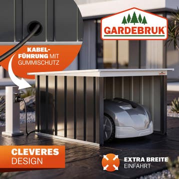 Robotmaaier Garage Antraciet Metaal 89x90x54cm, Verzenden, Nieuw