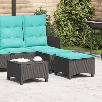vidaXL Tuinkrukken met kussens 2 st 55x55x36 cm poly rattan, Tuin en Terras, Verzenden, Nieuw, Rotan