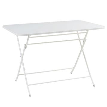Klaptafel Sande tuintafel metaal vierkant 71x110x70 cm wit [, Tuin en Terras, Tuintafels, Verzenden, Nieuw