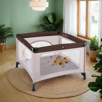 Baby box Tommy Junior 105x105x78cm - bruin, Kinderen en Baby's, Verzenden, Nieuw