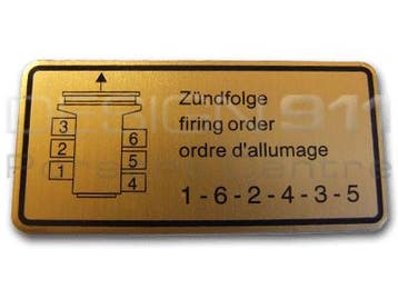 90100650200 Porsche Sticker Firing Order. 911 65-78 / 930, Verzenden, Nieuw
