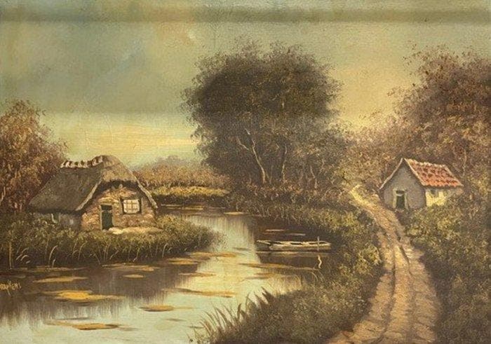 Wilhelmus A. Kneepkens (1854-1939) - Landschap met, Antiek en Kunst, Kunst | Schilderijen | Klassiek