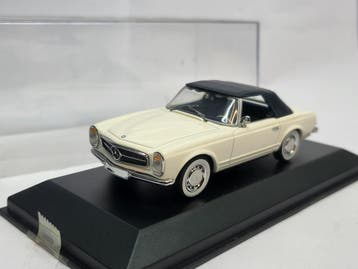 Minichamps Mercedes-Benz SL Pagode Crème met Zwart Dak, Hobby en Vrije tijd, Ophalen of Verzenden, Nieuw
